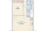 1LDK+W、専有面積45.15平米、バルコニー6.52平米 1LDK+W、専有面積45.15平米、バルコニー6.52平米