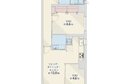 2LDK、専有面積60.07㎡、バルコニー2.77㎡、室内リノベーション実施 2LDK、専有面積60.07㎡、バルコニー2.77㎡、室内リノベーション実施