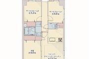 1LDK+2S、専有面積65.28㎡、バルコニー4.61㎡、室内リノベーション実施