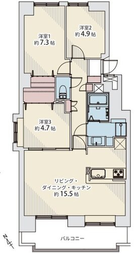全居室に収納スペースを備えた機能的な3LDKの間取りです!家事動線に優れた対面式キッチンや、プライベート空間を分けやすい配置が魅力。お部屋ごとの役割をしっかり分けて、快適に暮らすことができます♪ 全居室に収納スペースを備えた機能的な3LDKの間取りです!家事動線に優れた対面式キッチンや、プライベート空間を分けやすい配置が魅力。お部屋ごとの役割をしっかり分けて、快適に暮らすことができます♪