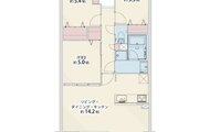 3LDK、専有面積65.69平米、バルコニー9.15平米、アルコーブ2.05平米