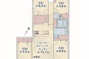 4LDK+TR+W、専有面積90.00㎡、バルコニー18.40㎡、アルコーブ1.30㎡、室内リノベーション実施 4LDK+TR+W、専有面積90.00㎡、バルコニー18.40㎡、アルコーブ1.30㎡、室内リノベーション実施
