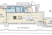 2LDK、専有面積53.36㎡、ルーフバルコニー31.00㎡