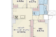 3LDK、専有面積63.00㎡、バルコニー面積13.68㎡、室内リノベーション 3LDK、専有面積63.00㎡、バルコニー面積13.68㎡、室内リノベーション