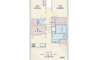 2LDK+納戸+2W、専有面積67.34㎡、バルコニー12.40㎡、室内リノベーション実施 2LDK+納戸+2W、専有面積67.34㎡、バルコニー12.40㎡、室内リノベーション実施