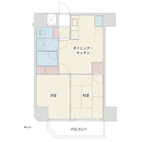 2DK、専有面積44.50㎡、バルコニー6.26㎡ 2DK、専有面積44.50㎡、バルコニー6.26㎡