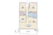 3LDK、専有面積70.75㎡、バルコニー13.30㎡、室内リノベーション実施