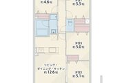 4LDK、専有面積71.31㎡、バルコニー13.59㎡、アルコーブ1.35㎡、室外機置場1.19㎡、室内リノベーション実施