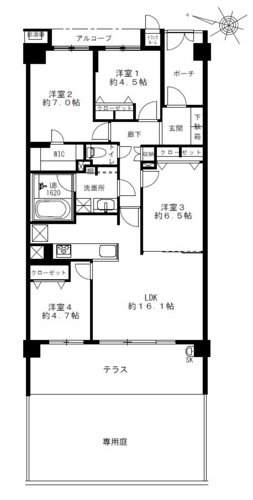 専用庭付き、収納豊富な4LDK 専用庭付き、収納豊富な4LDK
