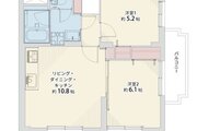 2LDK、専有面積49.00㎡、バルコニー面積8.11㎡、室内リノベーション実施 2LDK、専有面積49.00㎡、バルコニー面積8.11㎡、室内リノベーション実施