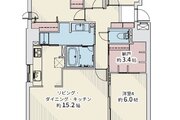 専有面積89.38㎡、バルコニー20.24㎡、室内リノベーション実施