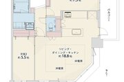2LDK,専有面積72.43㎡、バルコニー面積12，2㎡、室内リノベーション