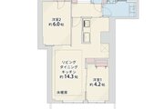 2LDK+W、専有面積59.51㎡、バルコニー7.51㎡※弊社内法にて採寸。室内リノベーション実施 2LDK+W、専有面積59.51㎡、バルコニー7.51㎡※弊社内法にて採寸。室内リノベーション実施
