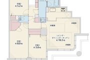 3LDK+W+TR、専有面積79.83㎡、バルコニー13.83㎡、室内リノベーション実施 3LDK+W+TR、専有面積79.83㎡、バルコニー13.83㎡、室内リノベーション実施