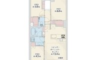 3LDK+2W、専有面積64.70㎡、バルコニー9.36㎡、室内リノベーション実施