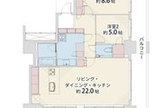 2LDK+2W、専有面積86.84㎡、バルコニー35.55㎡、アルコーブ2.88㎡、室内リノベーション実施 2LDK+2W、専有面積86.84㎡、バルコニー35.55㎡、アルコーブ2.88㎡、室内リノベーション実施