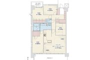 4LDK+W、専有面積95.58㎡、バルコニー14.20㎡、サービスバルコニー3.22㎡、アルコーブ5.01㎡