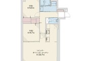 2LDK、専有面積59.67㎡、バルコニー面積16.80㎡、ペット飼育相談、室内リノベーション実施