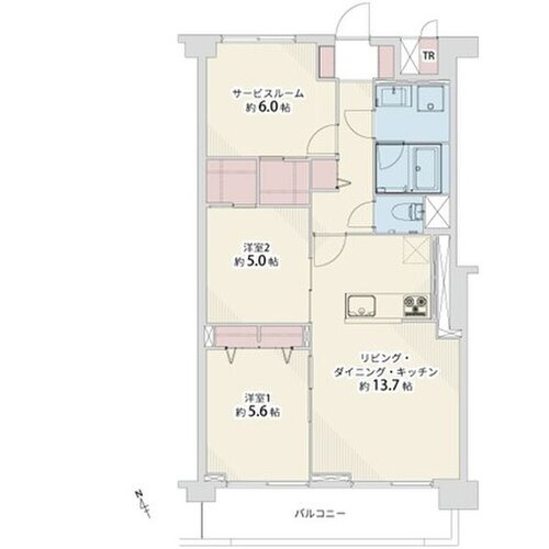 2LDK+S+2W、専有面積71.44㎡、バルコニー面積9.13㎡、トランクルーム面積1.80㎡、室内リノベーション実施 2LDK+S+2W、専有面積71.44㎡、バルコニー面積9.13㎡、トランクルーム面積1.80㎡、室内リノベーション実施