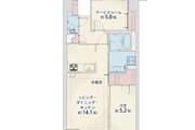 1LDK+S+W、専有面積57.47㎡、バルコニー9.45㎡、ポーチ6.50㎡
