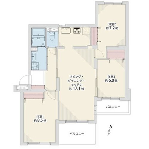 各部屋に収納を備えた生活動線に優れた3LDKの間取りです!リビングを中心に自然と家族が集まる配置になっており、荷物をすっきりと整理整頓できるため、住まい全体を広々と快適に使用できます! 各部屋に収納を備えた生活動線に優れた3LDKの間取りです!リビングを中心に自然と家族が集まる配置になっており、荷物をすっきりと整理整頓できるため、住まい全体を広々と快適に使用できます!