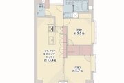 2LDK+2WIC、専有面積57.88平米、バルコニー面積8.67平米、室内リノベーション実施