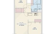 2LDK＋W、専有面積54.00㎡、バルコニー5.81㎡、室内リノベーション実施