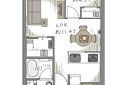 1LDK、専有面積40.04m2、バルコニー面積4.9m2 1LDK、専有面積40.04m2、バルコニー面積4.9m2