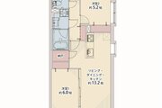 2LDK+納戸、専有面積58.83㎡、バルコニー7.60㎡ 2LDK+納戸、専有面積58.83㎡、バルコニー7.60㎡