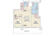 2LDK+W納戸、専有面積60.01㎡、バルコニー15.84㎡、室内リノベーション実施 2LDK+W納戸、専有面積60.01㎡、バルコニー15.84㎡、室内リノベーション実施