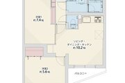 2LDK、専有面積50.82㎡、バルコニー5.96㎡、室内リノベーション実施 2LDK、専有面積50.82㎡、バルコニー5.96㎡、室内リノベーション実施