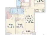 2LDK+納戸+W、専有面積73.72平米、バルコニー10.39平米※バルコニー面積は弊社内法にて採寸。