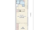 1LDK、専有面積40.71平米、バルコニー24.11平米、室内リノベーション実施 1LDK、専有面積40.71平米、バルコニー24.11平米、室内リノベーション実施