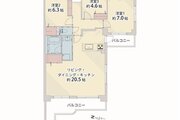 3LDK+W、専有面積85.94㎡、バルコニー16.77㎡、ポーチ6.68㎡、トランクルーム0.56㎡ 3LDK+W、専有面積85.94㎡、バルコニー16.77㎡、ポーチ6.68㎡、トランクルーム0.56㎡