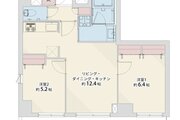 2LDK+SIC、専有面積55平米、バルコニー9.57平米、室内リノベーション実施
