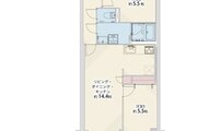 2LDK、専有面積57.20平米、バルコニー7.80平米、室内リノベーション実施 2LDK、専有面積57.20平米、バルコニー7.80平米、室内リノベーション実施