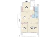 3LDK、専有面積73.05㎡、バルコニー面積15.05㎡、専用ポーチ3.64㎡、室内リノベーション