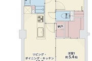 2LDK+納戸+W、専有面積54.39㎡、バルコニー面積4.43㎡、室内リノベーション 2LDK+納戸+W、専有面積54.39㎡、バルコニー面積4.43㎡、室内リノベーション