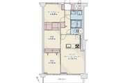 2LDK+S+2W、専有面積71.44㎡、バルコニー面積9.13㎡、トランクルーム面積1.80㎡、室内リノベーション実施