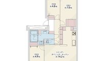 3LDK+W、専有面積72.09平米、バルコニー18.19平米、室内リノベーション実施 3LDK+W、専有面積72.09平米、バルコニー18.19平米、室内リノベーション実施