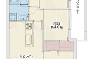 3LDK+2W、専有面積60.34㎡、バルコニー面積12.91㎡、室内リノベーション