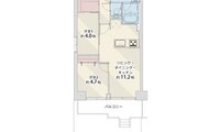 2LDK＋SIC＋WIC＋専用庭、専有面積51.84㎡、バルコニー面積7.08㎡、専用庭21.10㎡(弊社内法にて採寸)
