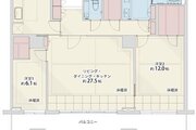 2LDK+3W+SIC+インナーテラス、専有面積116.65㎡、バルコニー面積15.16㎡、トランクルーム面積1.30㎡ 2LDK+3W+SIC+インナーテラス、専有面積116.65㎡、バルコニー面積15.16㎡、トランクルーム面積1.30㎡