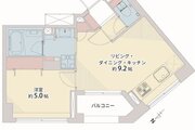 1LDK、専有部分34.98㎡、バルコニー3.51㎡、室内リノベーション実施 1LDK、専有部分34.98㎡、バルコニー3.51㎡、室内リノベーション実施