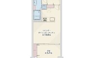1LDK、専有面積45.24㎡、バルコニー5.96㎡ 1LDK、専有面積45.24㎡、バルコニー5.96㎡