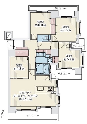 専有面積92.74㎡、バルコニー25.93㎡、アルコーブ1.05㎡、室内リノベーション実施 専有面積92.74㎡、バルコニー25.93㎡、アルコーブ1.05㎡、室内リノベーション実施