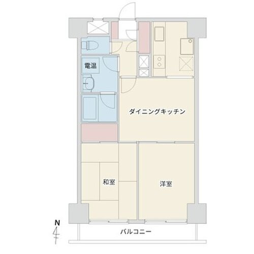 2DK、専有面積49.68㎡、バルコニー面積5.07㎡ 2DK、専有面積49.68㎡、バルコニー面積5.07㎡