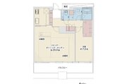 1LDK+W、専有面積73.38平米、バルコニー11.87平米