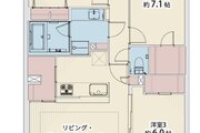 3LDK+2W、専有面積75.75平米、バルコニー13.50平米、ポーチ2.52平米 3LDK+2W、専有面積75.75平米、バルコニー13.50平米、ポーチ2.52平米