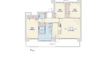 3LDK、専有面積88.55平米、バルコニー25.55平米、室内リノベーション実施
